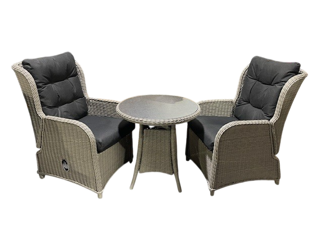 GREY St Ives Recliner Bistro Set and free cover GREY St Ives Recliner Bistro Set and free cover