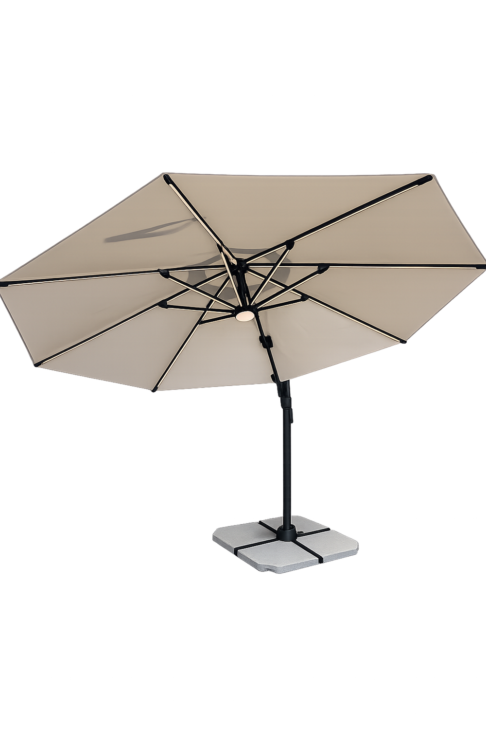 Roma 3m ROUND Cantilever Parasol - with solar lights, 360 rotation & tilt function and free cover Roma 3m ROUND Cantilever Parasol - with solar lights, 360 rotation & tilt function and free cover
