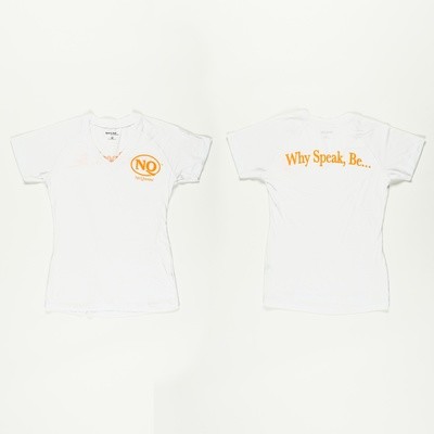 NQ Ladies Orange on White V-Neck Competitor T (Now Available)