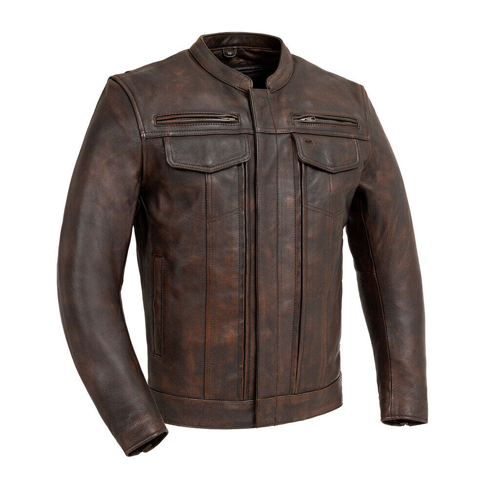 First Mfg Co - Raider Men's Motorcycle Leather Jacket - Copper ...