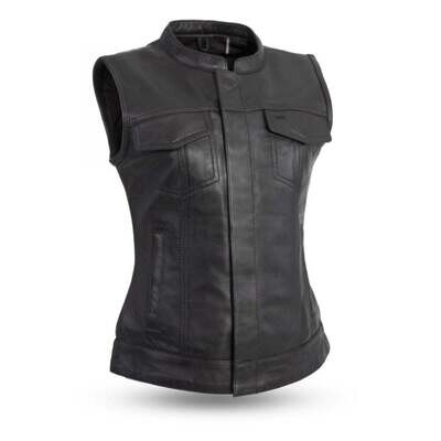First Mfg Co - Ludlow Women's Motorcycle Leather Vest First Mfg Co - Ludlow Women's Motorcycle Leather Vest