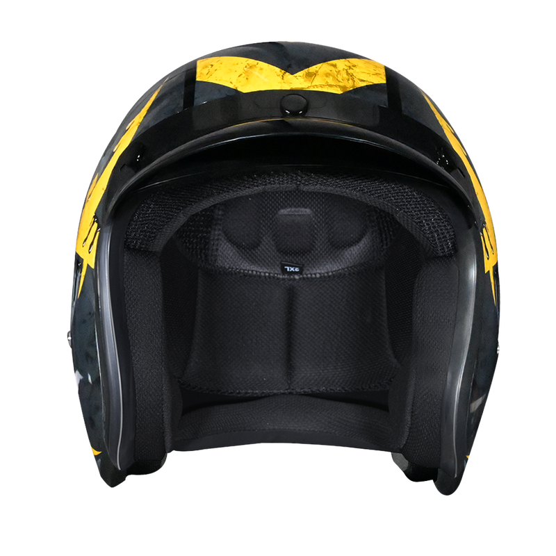 DOT Approved Daytona Cruiser Open Face Motorcycle Helmet - Men, Women & Youth - With Visor & Graphics - W/ Toxic