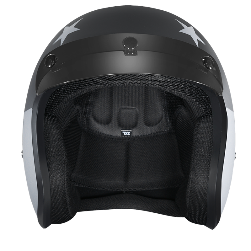 DOT Approved Daytona Cruiser Open Face Motorcycle Helmet - Men, Women & Youth - With Visor & Graphics - W/ Captain America Stealth