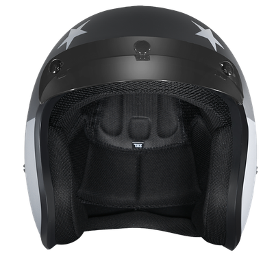 DOT Approved Daytona Cruiser Open Face Motorcycle Helmet - Men, Women & Youth - With Visor & Graphics - W/ Captain America Stealth