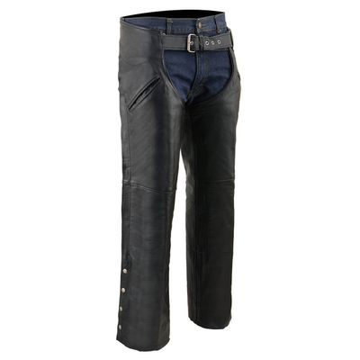 Milwaukee Leather Chaps for Men's Black Leather Slash Pocket- Snap Out Thermal Lined Motorcycle Riders Chap- SH1103 Milwaukee Leather Chaps for Men's Black Leather Slash Pocket- Snap Out Thermal Lined Motorcycle Riders Chap- SH1103