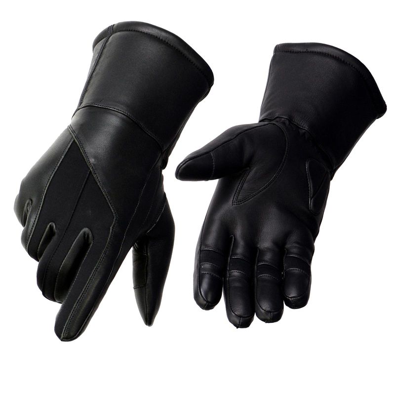 Milwaukee Leather MG7701 Women's Deer Skin Leather Insulated Gauntlet Gloves w/ i-Touch/Wiper Blade/Reflective Piping
