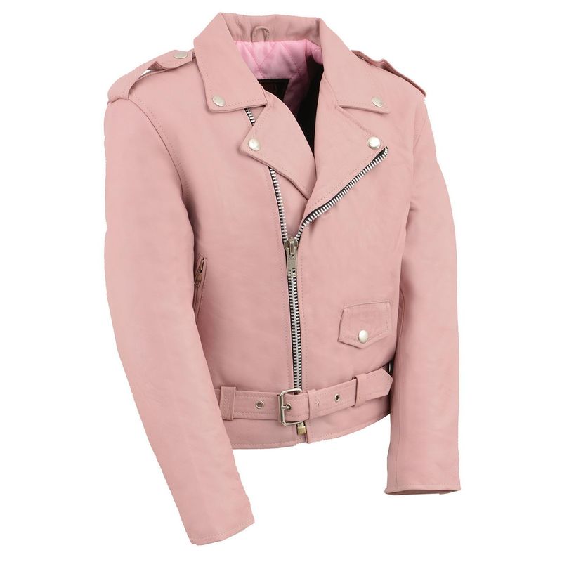 Milwaukee Leather SH2010 Girls Toddler Classic Style Pink Leather Motorcycle Jacket Milwaukee Leather SH2010 Girls Toddler Classic Style Pink Leather Motorcycle Jacket