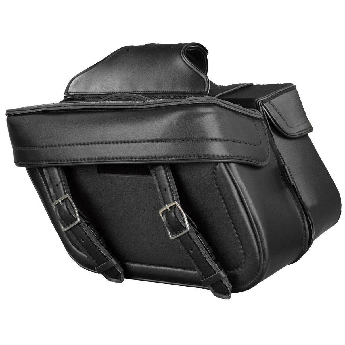 Milwaukee Performance MP8325 Black Zip Off PVC Throw Over Saddlebags with Double Strap Front Milwaukee Performance MP8325 Black Zip Off PVC Throw Over Saddlebags with Double Strap Front