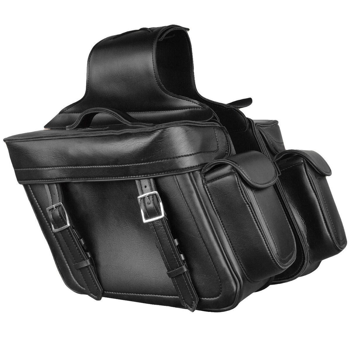 Milwaukee Leather MP8315 Black Zip Off PVC Throw Over Saddlebags with Bonus Side Pockets Milwaukee Leather MP8315 Black Zip Off PVC Throw Over Saddlebags with Bonus Side Pockets