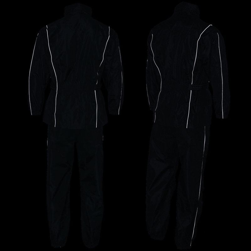NexGen SH2215 Men's Lightweight Oxford Nylon Black Water Resistant Rain Suit