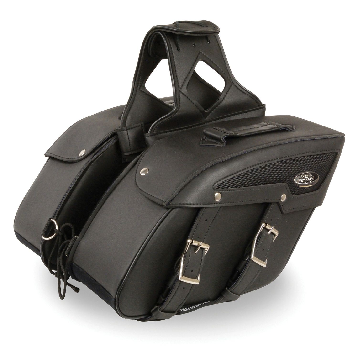 Milwaukee Leather SH65801ZB Black Medium Zip-Off PVC Slanted Throw Over Motorcycle Saddlebags Milwaukee Leather SH65801ZB Black Medium Zip-Off PVC Slanted Throw Over Motorcycle Saddlebags