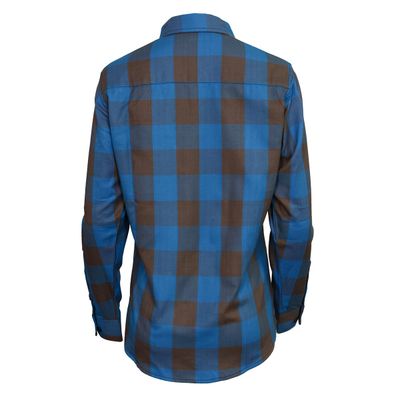 Milwaukee Leather MNG21618 Women's Brown and Aqua Long Sleeve Cotton Flannel Shirt
