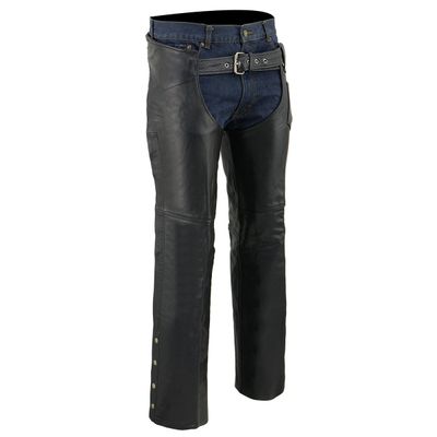 Milwaukee Leather Chaps for Men's Black Premium Leather Fully Lined - Coin Pocket Motorcycle Riders Chap - SH1115 Milwaukee Leather Chaps for Men's Black Premium Leather Fully Lined - Coin Pocket Motorcycle Riders Chap - SH1115