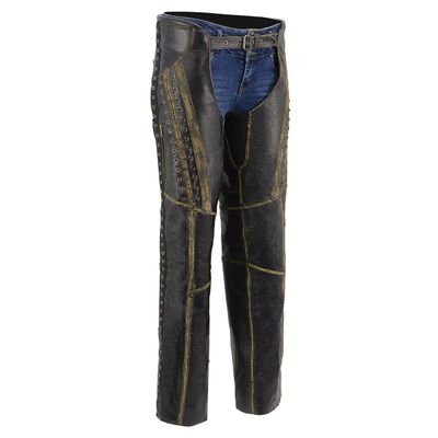 Milwaukee Leather Chaps for Women Black Premium Skin Rubbed Seams- Accented Lace Detailing Motorcycle Chap- MLL6527 Milwaukee Leather Chaps for Women Black Premium Skin Rubbed Seams- Accented Lace Detailing Motorcycle Chap- MLL6527