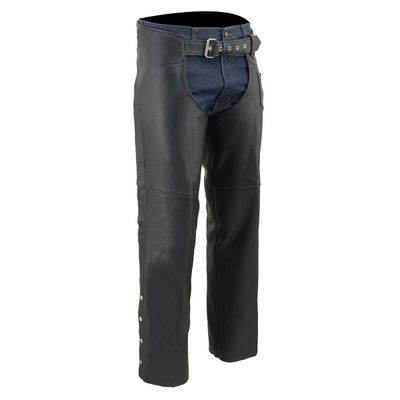 Milwaukee Leather Men's Black Premium Leather Fully Lined Motorcycle Chaps w/ Front Coin Pocket ML1115 Milwaukee Leather Men's Black Premium Leather Fully Lined Motorcycle Chaps w/ Front Coin Pocket ML1115