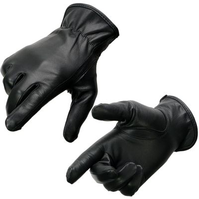Milwaukee Leather SH886 Women's USA Deerskin Black Leather Unlined Lightweight Motorcycle Rider Gloves