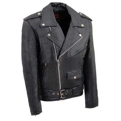 Milwaukee Leather Youth Size Classic Style Black Police Biker Leather Jacket LKY1950 Milwaukee Leather Youth Size Classic Style Black Police Biker Leather Jacket LKY1950