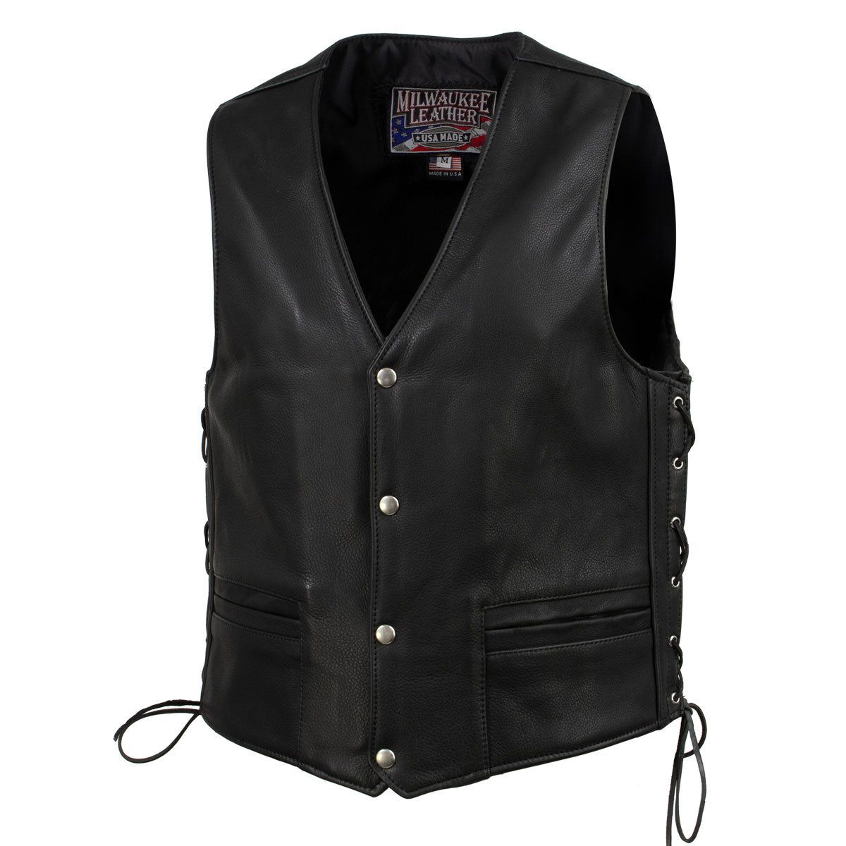 Milwaukee Leather USA MADE MLVSM5003 Men's Black 'Gaucho' Extra