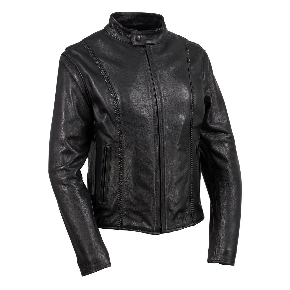 Milwaukee Leather USA MADE MLJKL5002 Women's Black 'Pristine' Premium Motorcycle Leather Jacket Milwaukee Leather USA MADE MLJKL5002 Women's Black 'Pristine' Premium Motorcycle Leather Jacket