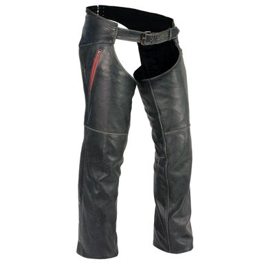 Milwaukee Leather MLM5535 Men's Vintage Grey Slate Leather Chaps with Color Accent Zipper Milwaukee Leather MLM5535 Men's Vintage Grey Slate Leather Chaps with Color Accent Zipper