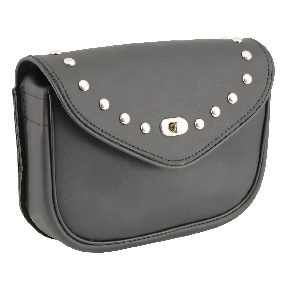 Milwaukee Leather SH633 Black PVC Extra Large 'Studded' Motorcycle Windshield Bag with Turn Lock Milwaukee Leather SH633 Black PVC Extra Large 'Studded' Motorcycle Windshield Bag with Turn Lock