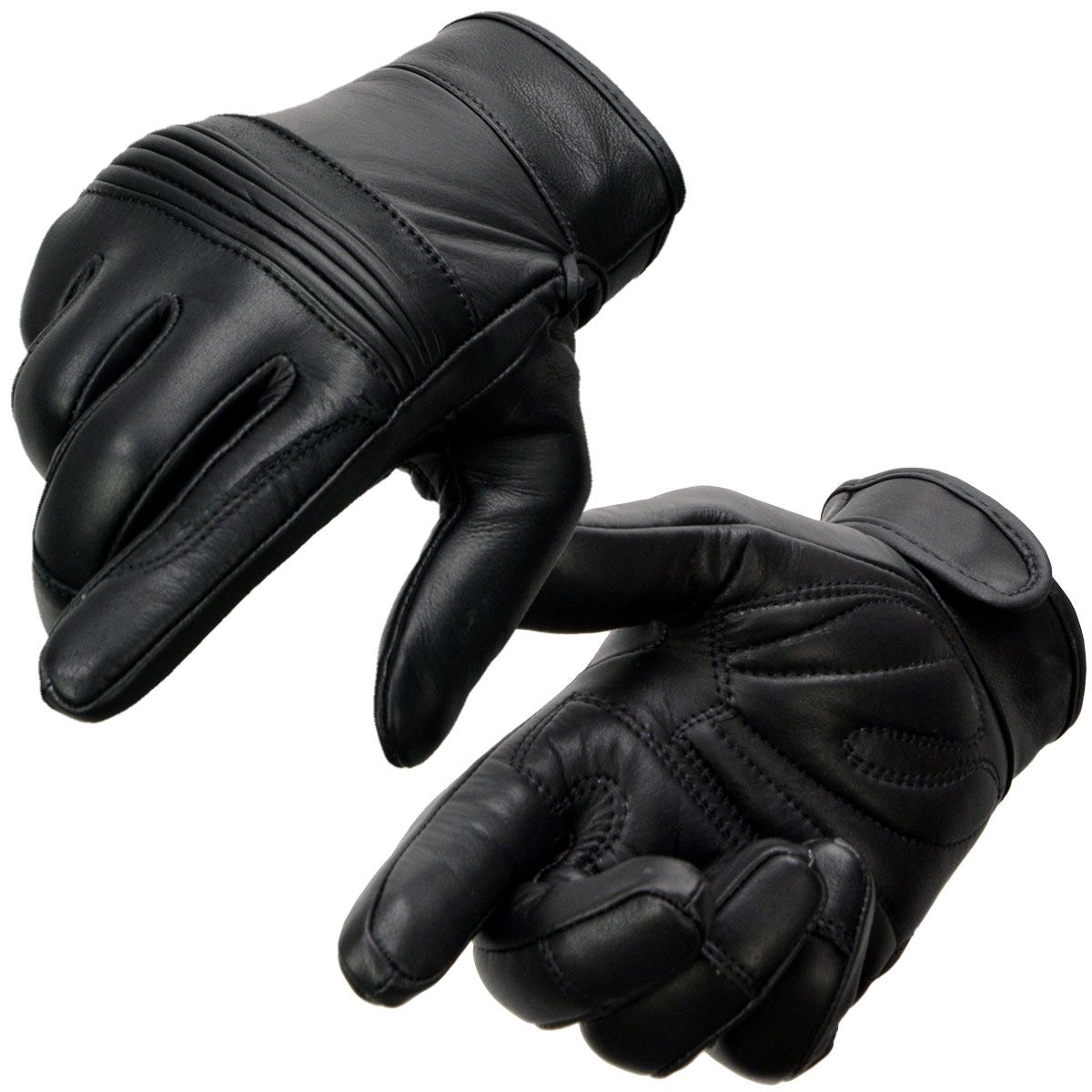 Milwaukee Leather MG7536 Men's Black ‘Cool-Tec’ Leather Gel Palm Motorcycle Hand Gloves W/ Flex Knuckles Milwaukee Leather MG7536 Men's Black ‘Cool-Tec’ Leather Gel Palm Motorcycle Hand Gloves W/ Flex Knuckles