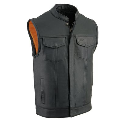 Milwaukee Leather Men's Black Cool-Tec Premium Leather Vest - Club Style Dual Closure Motorcycle Rider Vest MLM3514 Milwaukee Leather Men's Black Cool-Tec Premium Leather Vest - Club Style Dual Closure Motorcycle Rider Vest MLM3514