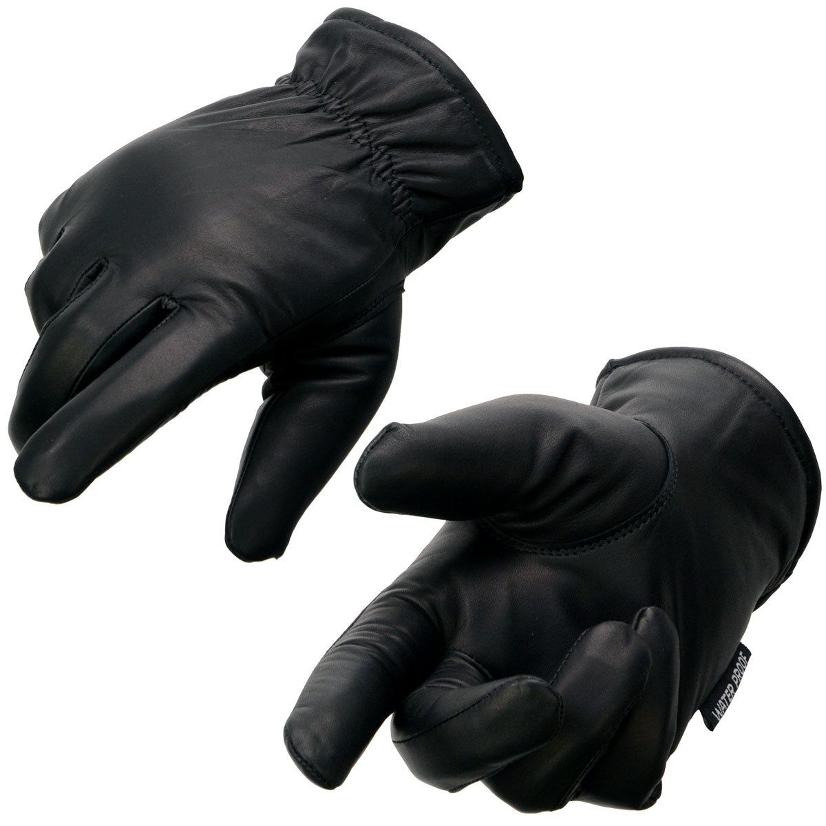 Milwaukee Leather MG7523 Men's Black Leather Waterproof Cruiser Motorcycle Hand Gloves Milwaukee Leather MG7523 Men's Black Leather Waterproof Cruiser Motorcycle Hand Gloves