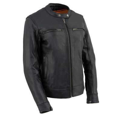 Milwaukee Leather MLL2552 Women's Cool-Tec Black Leather Scooter Triple Stitch Motorcycle Jacket Milwaukee Leather MLL2552 Women's Cool-Tec Black Leather Scooter Triple Stitch Motorcycle Jacket