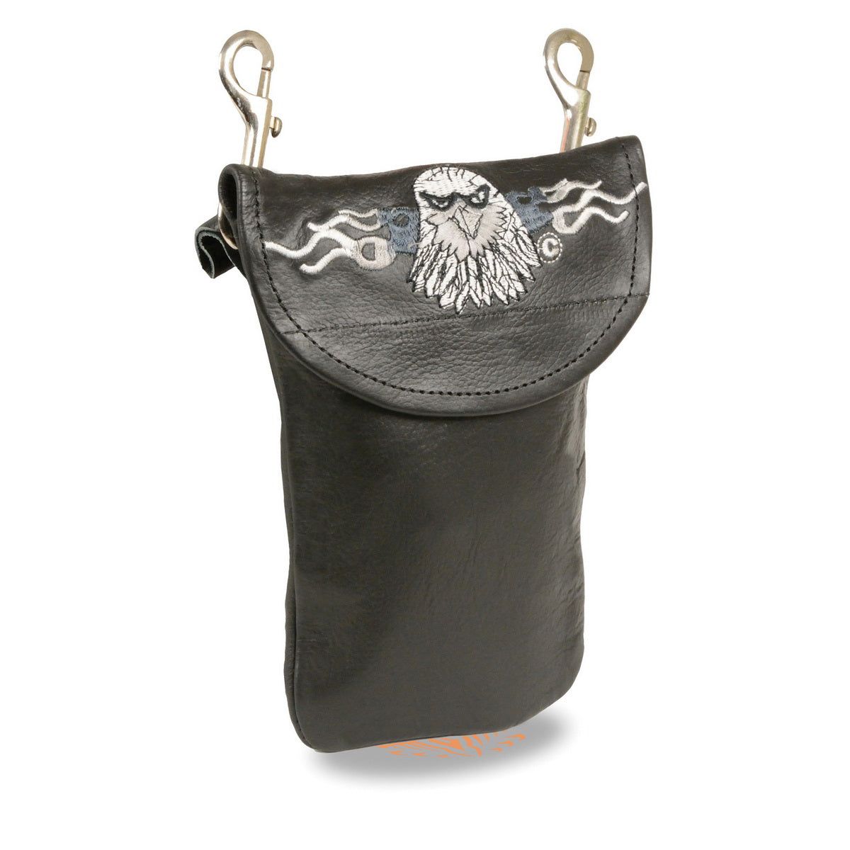 Milwaukee Leather SH506E Unisex Leather Belt Bag with ‘Eagle Head’ Embroidery Milwaukee Leather SH506E Unisex Leather Belt Bag with ‘Eagle Head’ Embroidery