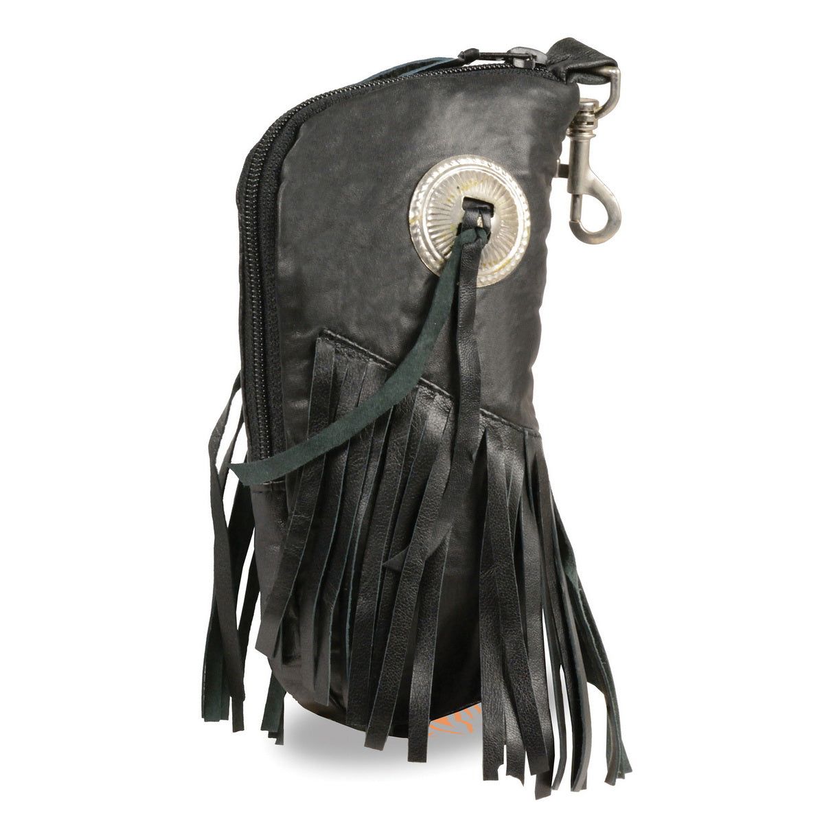 Milwaukee Leather SH508F Black Leather ‘Fringe’ Eye Glass Case with Concho Milwaukee Leather SH508F Black Leather ‘Fringe’ Eye Glass Case with Concho