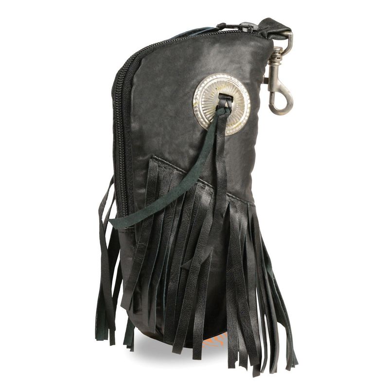 Milwaukee Leather SH508F Black Leather ‘Fringe’ Eye Glass Case with Concho Milwaukee Leather SH508F Black Leather ‘Fringe’ Eye Glass Case with Concho