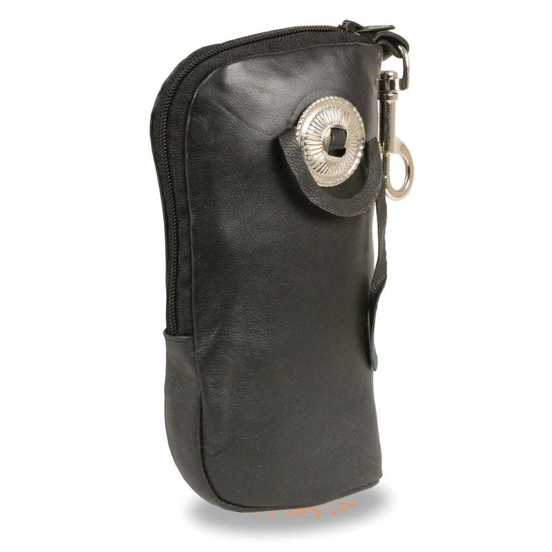 Milwaukee Leather SH508 Black Leather Eye Glass Case with Concho Milwaukee Leather SH508 Black Leather Eye Glass Case with Concho