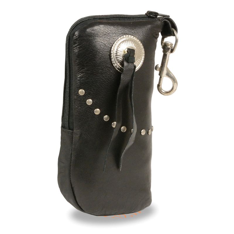 Milwaukee Leather SH508S Leather Zippered Eye Glass Case with Studs and Belt Clasp Milwaukee Leather SH508S Leather Zippered Eye Glass Case with Studs and Belt Clasp