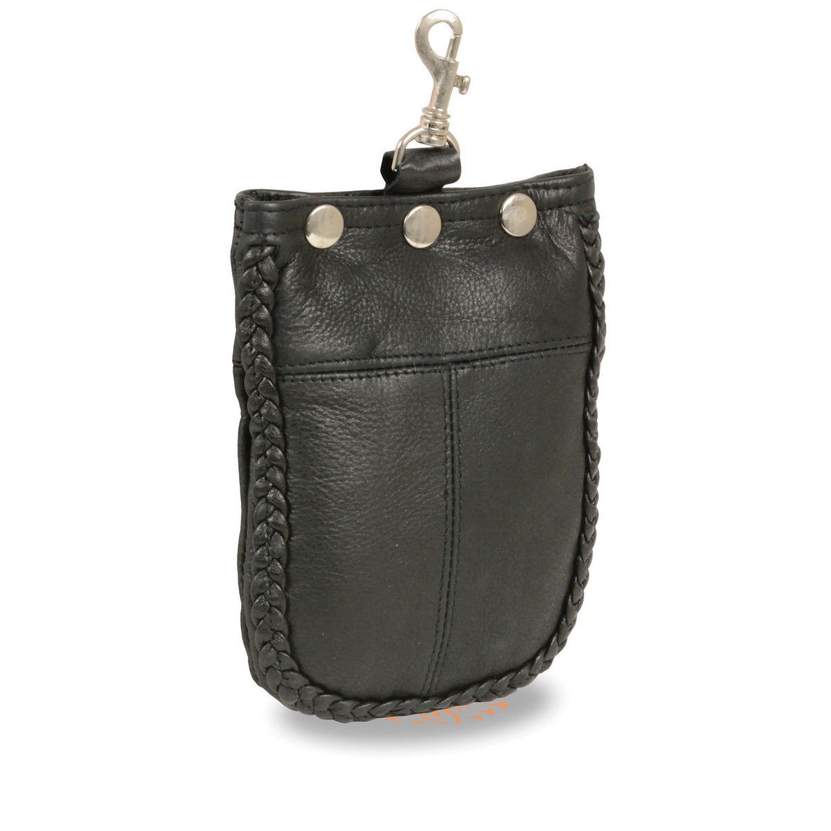 Milwaukee Leather SH509B Unisex Black Leather ‘Braided’ Belt Bag with Belt Clasp Milwaukee Leather SH509B Unisex Black Leather ‘Braided’ Belt Bag with Belt Clasp