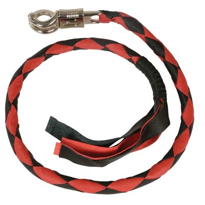 Milwaukee Leather 36'' Genuine Leather Whip - Black and Red Get Back Whip for Handlebar - Biker Whip - MP7900 Milwaukee Leather 36'' Genuine Leather Whip - Black and Red Get Back Whip for Handlebar - Biker Whip - MP7900