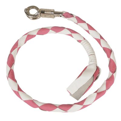 Milwaukee Leather 36'' Genuine Leather Whip - White and Pink Get Back Whip for Handlebar - Biker Whip - MP7900 Milwaukee Leather 36'' Genuine Leather Whip - White and Pink Get Back Whip for Handlebar - Biker Whip - MP7900