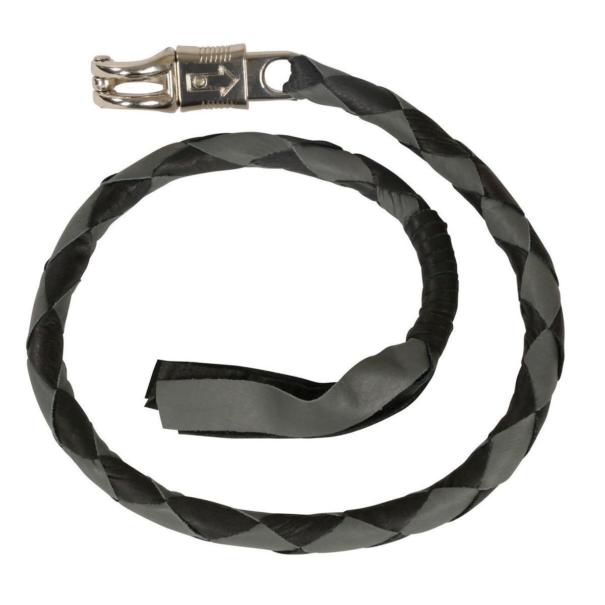 Milwaukee Leather 36'' Genuine Leather Whip - Black and Grey Get Back Whip for Handlebar - Biker Whip - MP7900 Milwaukee Leather 36'' Genuine Leather Whip - Black and Grey Get Back Whip for Handlebar - Biker Whip - MP7900