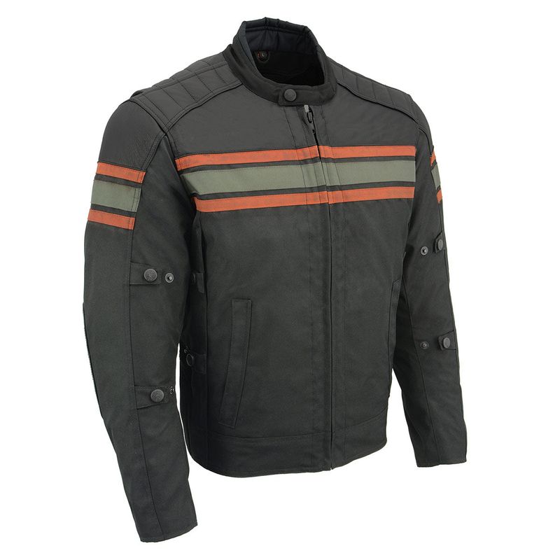 Milwaukee Leather MPM1751 Burnt Orange Leather and Textile Armored Motorcycle Jacket for Men - All Season Milwaukee Leather MPM1751 Burnt Orange Leather and Textile Armored Motorcycle Jacket for Men - All Season