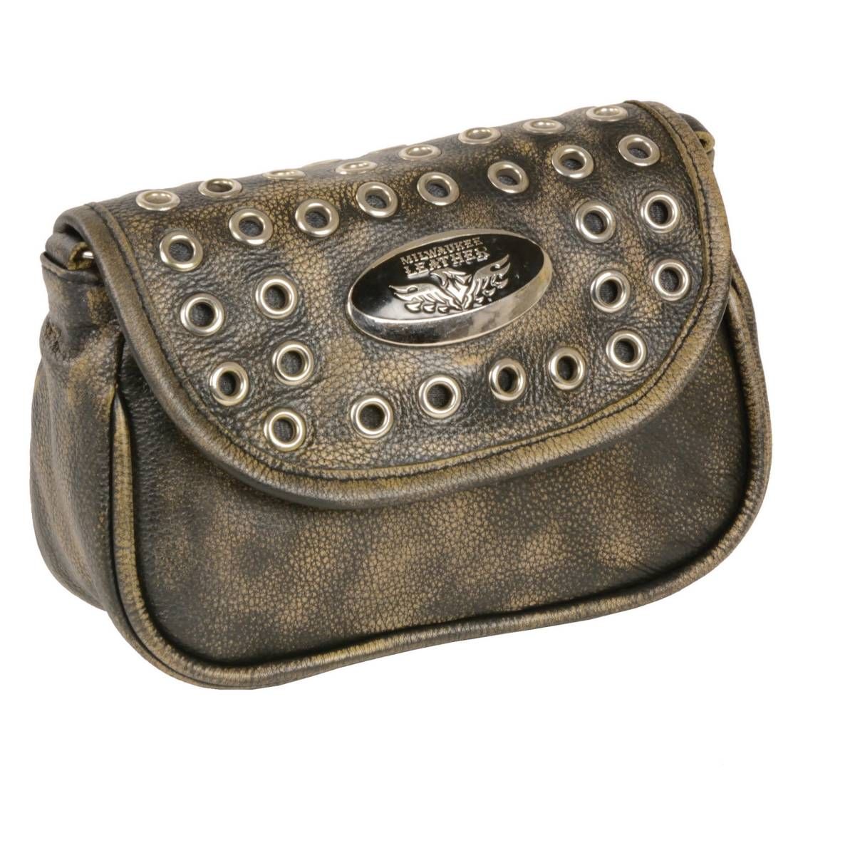 Milwaukee Leather MP8830 Ladies Distress Brown Leather Chain Strap Shoulder Bag Milwaukee Leather MP8830 Ladies Distress Brown Leather Chain Strap Shoulder Bag