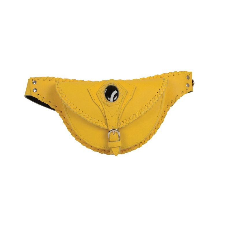 Milwaukee Leather MP8835 Women's Yellow Leather 'Braided' Hip Belt Bag Milwaukee Leather MP8835 Women's Yellow Leather 'Braided' Hip Belt Bag