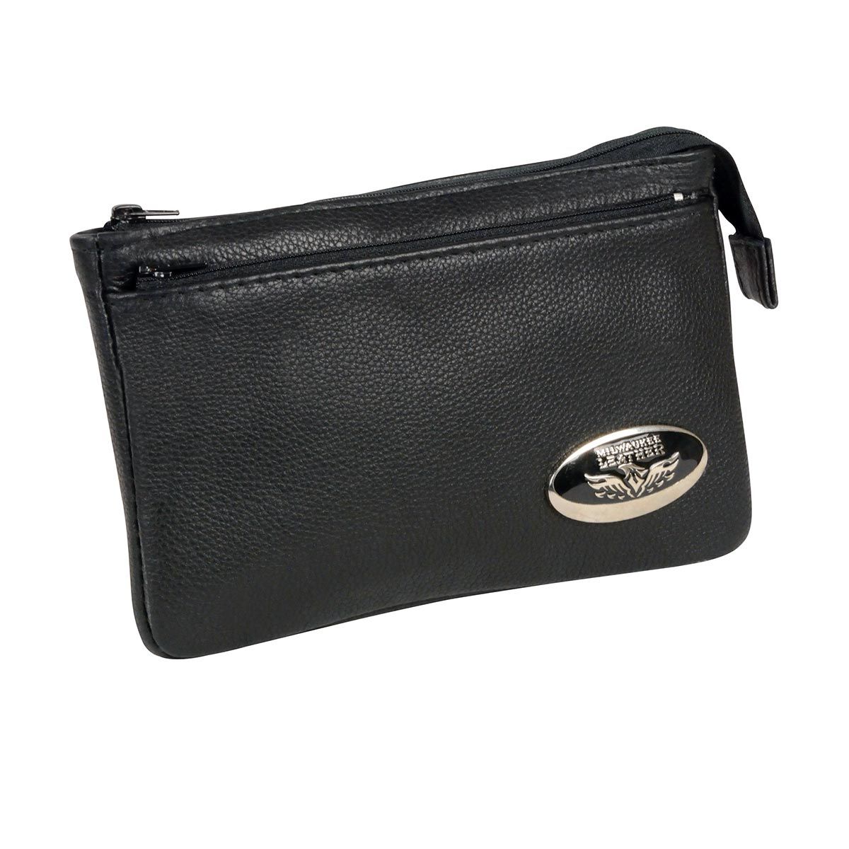Milwaukee Leather MP8820 Women's Black Leather Shoulder Bag with Zipper Closure and Leather Strap Milwaukee Leather MP8820 Women's Black Leather Shoulder Bag with Zipper Closure and Leather Strap