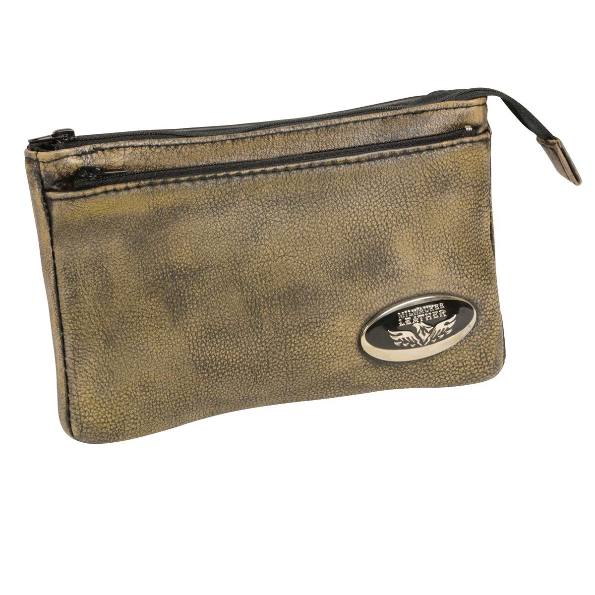 Milwaukee Leather MP8820 Women's Retro Brown Leather Shoulder Bag with Zipper Closure and Leather Strap Milwaukee Leather MP8820 Women's Retro Brown Leather Shoulder Bag with Zipper Closure and Leather Strap