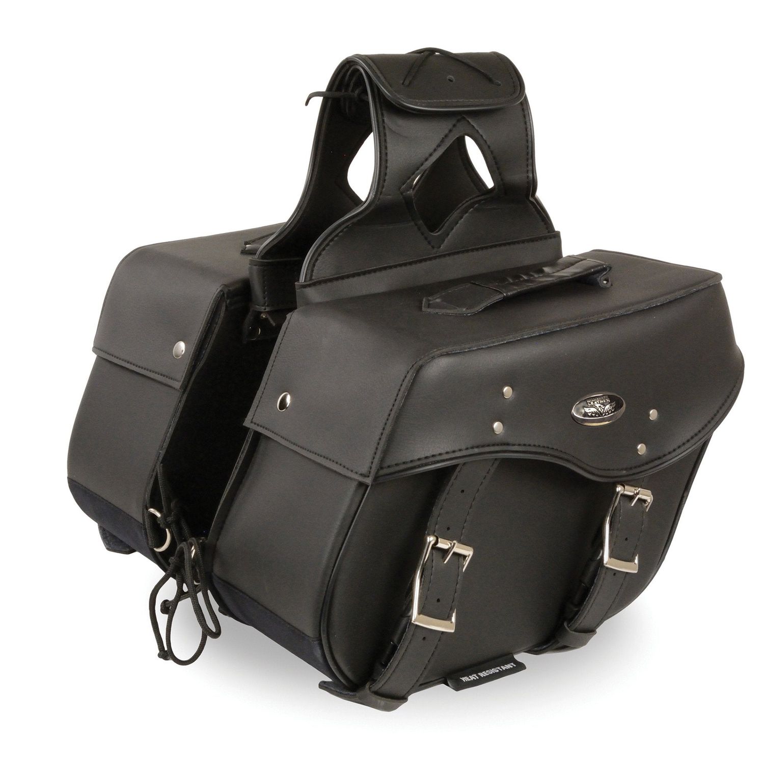 Milwaukee Leather SH55303ZB Black Medium Zip-Off PVC Throw Over Motorcycle Saddle Bag Milwaukee Leather SH55303ZB Black Medium Zip-Off PVC Throw Over Motorcycle Saddle Bag