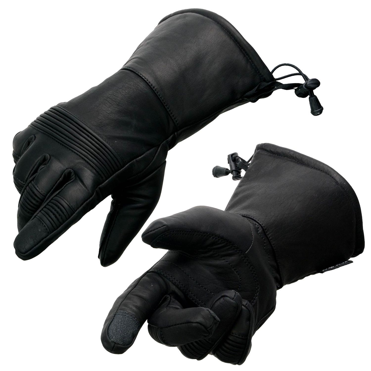 Milwaukee Leather SH294 Men's Black Leather Waterproof Gauntlet Gloves with Stretch Knuckles Milwaukee Leather SH294 Men's Black Leather Waterproof Gauntlet Gloves with Stretch Knuckles