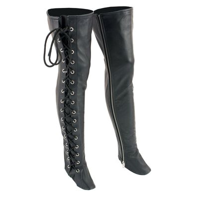 Milwaukee Leather LKL6760 Women's Black Thigh High Leather Side Lace Leggings Milwaukee Leather LKL6760 Women's Black Thigh High Leather Side Lace Leggings