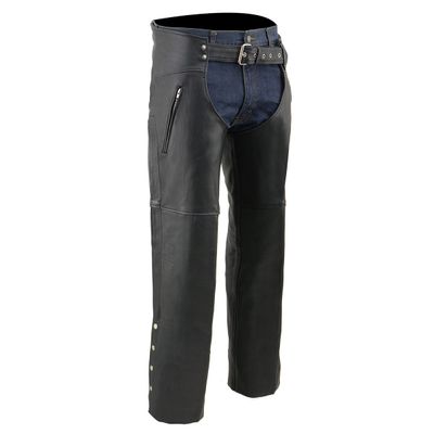 Milwaukee Leather Chaps for Men's Black Prime Leather Zipped Thigh Pocket-Mesh Lined Motorcycle Rider Chap-SH1190 Milwaukee Leather Chaps for Men's Black Prime Leather Zipped Thigh Pocket-Mesh Lined Motorcycle Rider Chap-SH1190