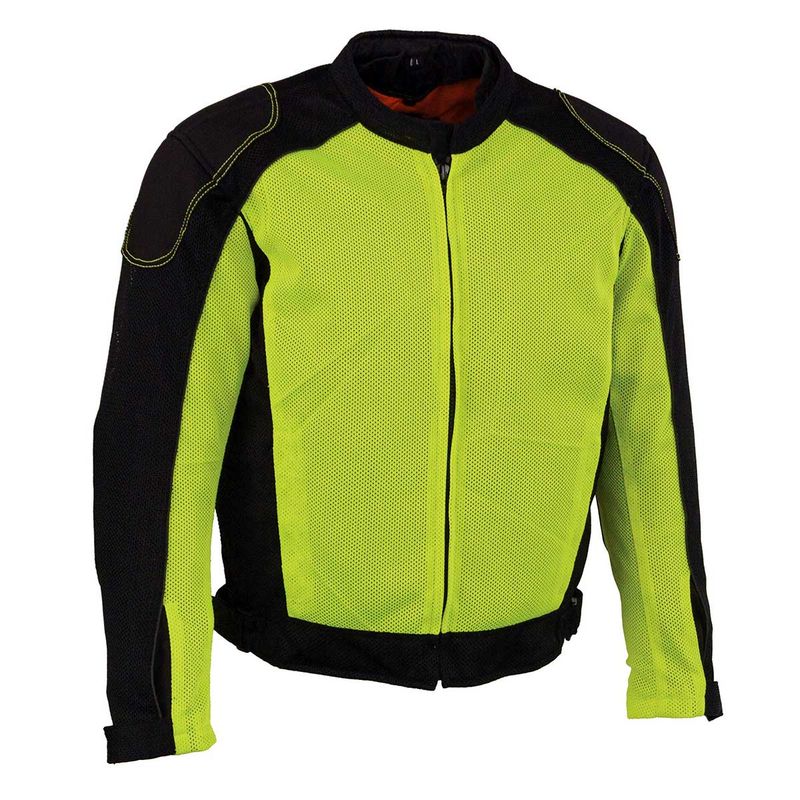 Milwaukee Leather MPM1790 Men's Black and Neon Green Hi Vis Mesh Racer Armored Jacket with Removable Rain Jacket Milwaukee Leather MPM1790 Men's Black and Neon Green Hi Vis Mesh Racer Armored Jacket with Removable Rain Jacket