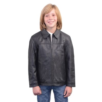 Milwaukee Leather LKK1940 Youth Size JD Black Leather Jacket with Front Zipper Milwaukee Leather LKK1940 Youth Size JD Black Leather Jacket with Front Zipper