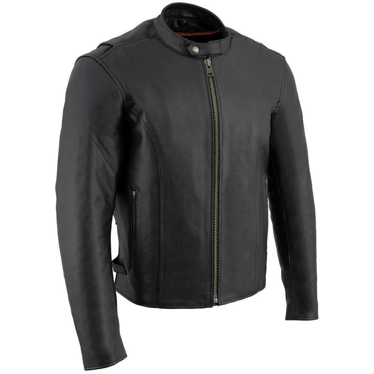 Milwaukee Leather LKM1710 Men's Black Classic Scooter Style Leather Motorcycle Jacket w/ Removable Thermal Liner Milwaukee Leather LKM1710 Men's Black Classic Scooter Style Leather Motorcycle Jacket w/ Removable Thermal Liner